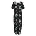 Cartoon Mummy Pattern Print Short Sleeve Long Nightdress
