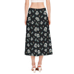 Cartoon Mummy Pattern Print Side Slit Midi Skirt