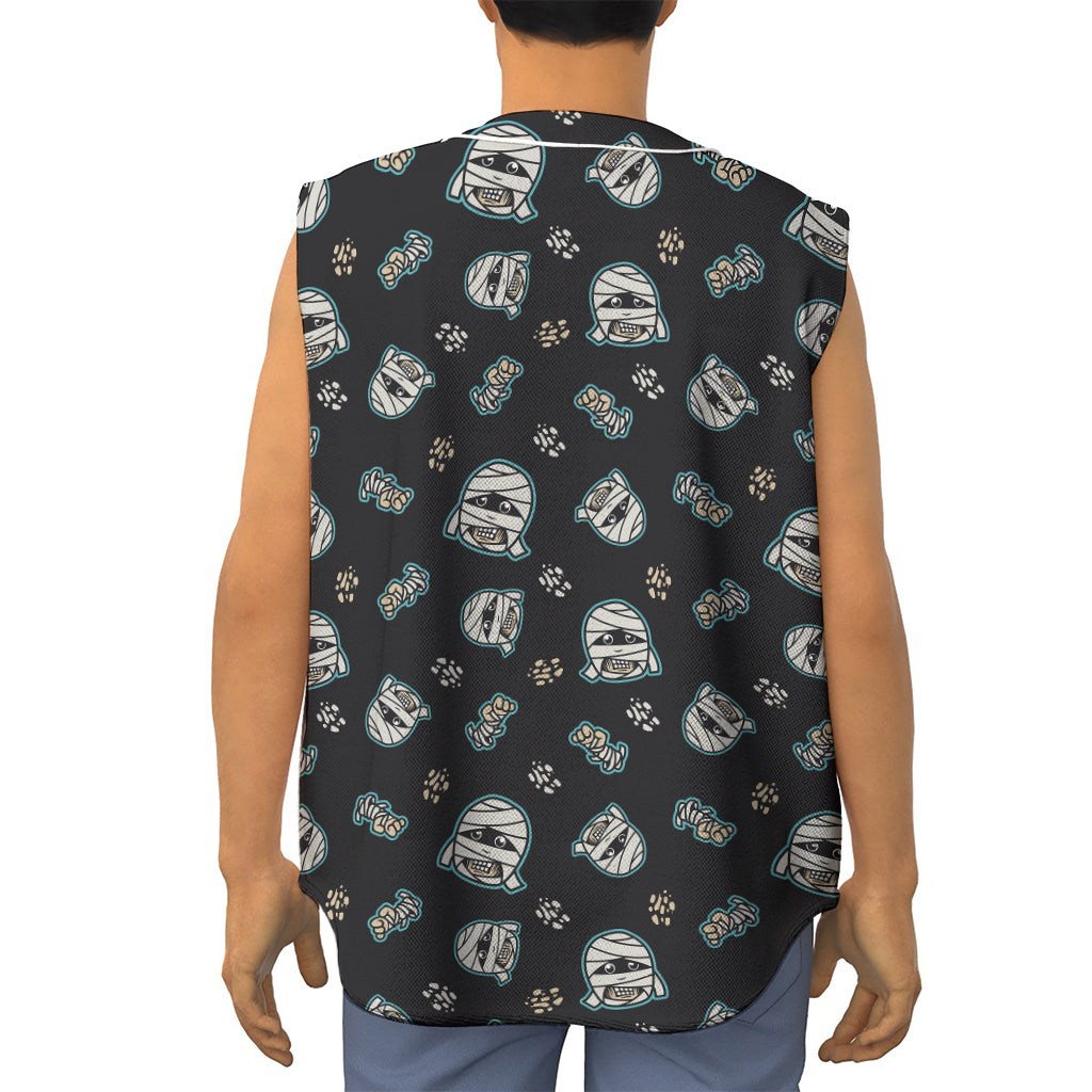 Cartoon Mummy Pattern Print Sleeveless Baseball Jersey