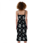 Cartoon Mummy Pattern Print Slim Fit Midi Cami Dress
