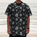 Cartoon Mummy Pattern Print Textured Short Sleeve Shirt
