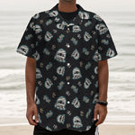 Cartoon Mummy Pattern Print Textured Short Sleeve Shirt