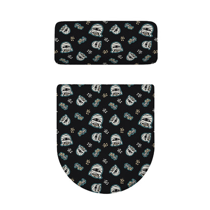 Cartoon Mummy Pattern Print Toilet Lid And Tank Cover Set