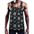 Cartoon Mummy Pattern Print Men's Workout Tank Top