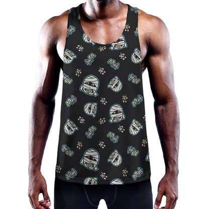 Cartoon Mummy Pattern Print Training Tank Top