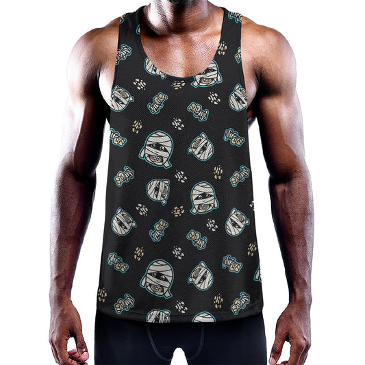 Cartoon Mummy Pattern Print Training Tank Top