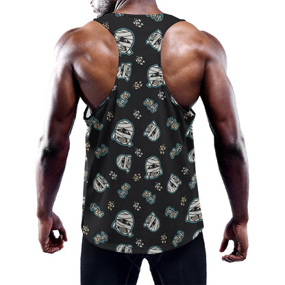 Cartoon Mummy Pattern Print Training Tank Top