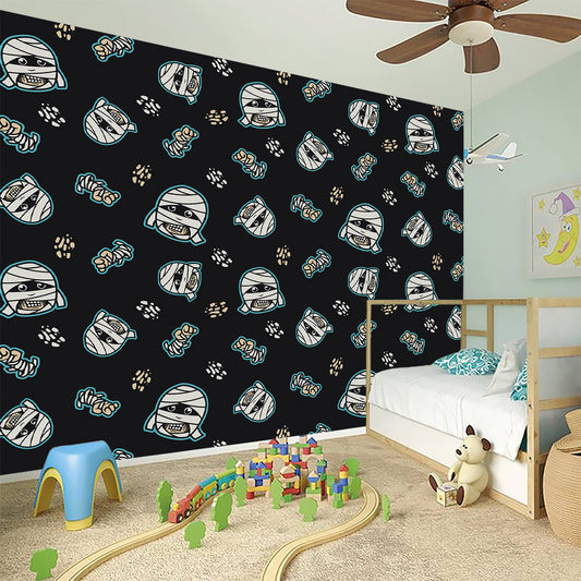 Cartoon Mummy Pattern Print Wall Sticker