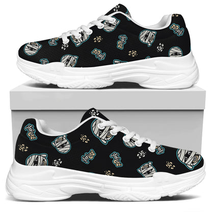 Cartoon Mummy Pattern Print White Chunky Shoes