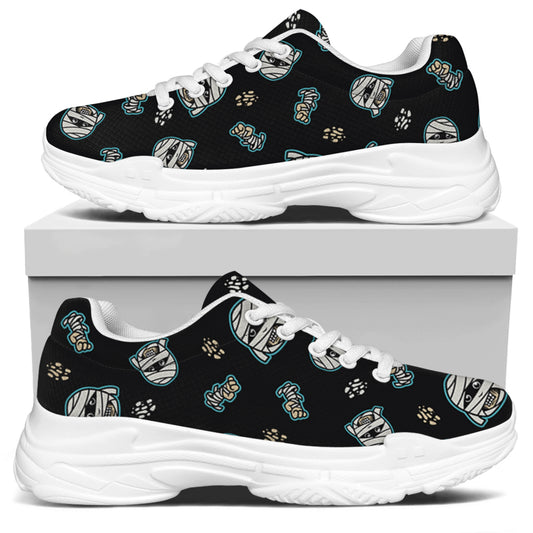 Cartoon Mummy Pattern Print White Chunky Shoes
