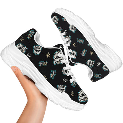 Cartoon Mummy Pattern Print White Chunky Shoes