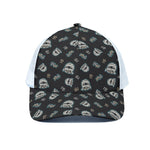 Cartoon Mummy Pattern Print White Mesh Trucker Cap