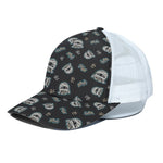 Cartoon Mummy Pattern Print White Mesh Trucker Cap