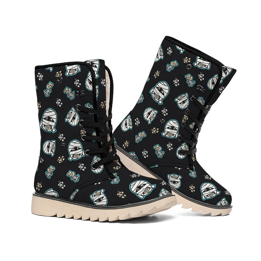 Cartoon Mummy Pattern Print Winter Boots