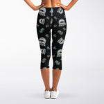 Cartoon Mummy Pattern Print Women's Capri Leggings