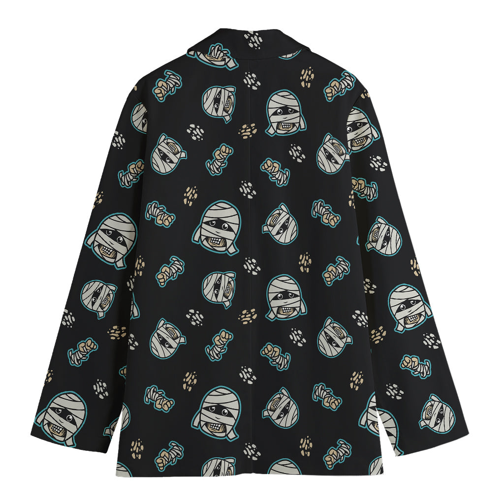 Cartoon Mummy Pattern Print Women's Cotton Blazer