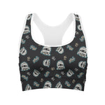 Cartoon Mummy Pattern Print Women's Sports Bra