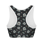 Cartoon Mummy Pattern Print Women's Sports Bra