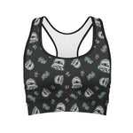 Cartoon Mummy Pattern Print Women's Sports Bra