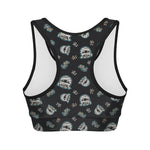 Cartoon Mummy Pattern Print Women's Sports Bra