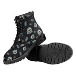 Cartoon Mummy Pattern Print Work Boots