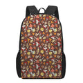 Cartoon Mushroom Pattern Print 17 Inch Backpack
