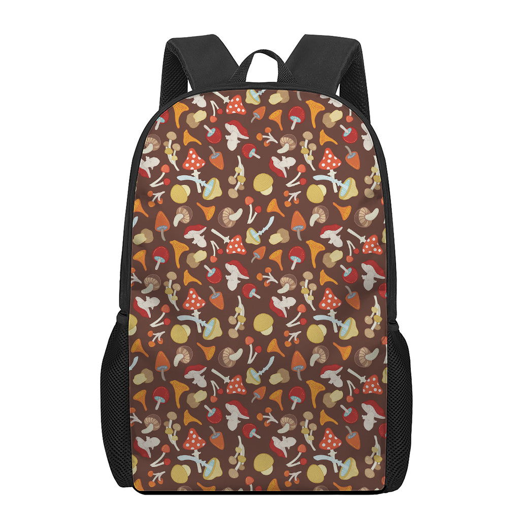 Cartoon Mushroom Pattern Print 17 Inch Backpack