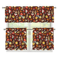 Cartoon Mushroom Pattern Print 3 Piece Kitchen Curtains