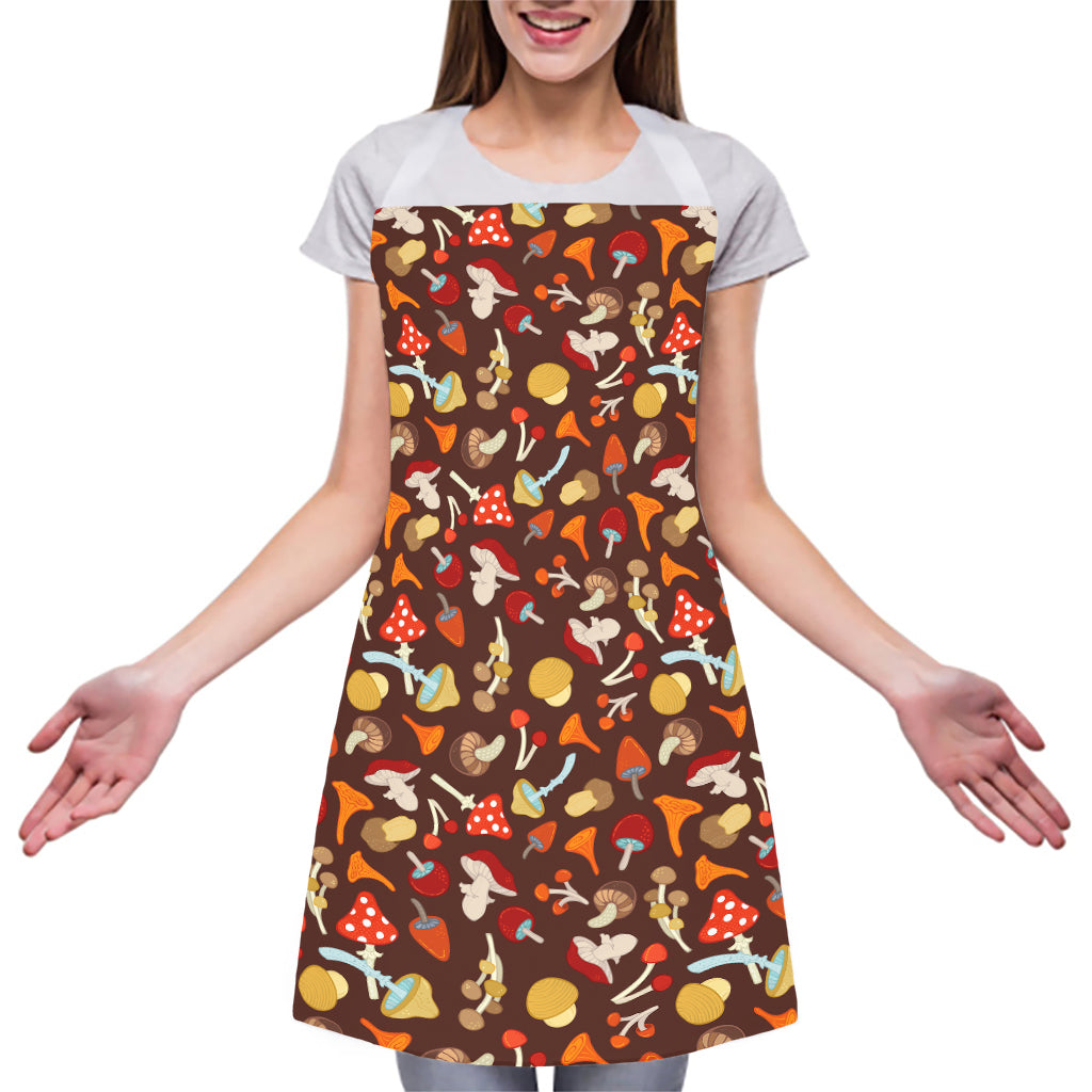 Cartoon Mushroom Pattern Print Adjustable Apron