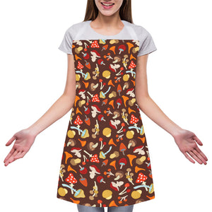 Cartoon Mushroom Pattern Print Adjustable Apron