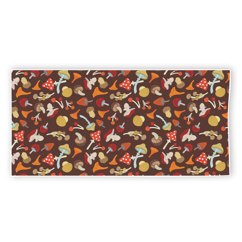 Cartoon Mushroom Pattern Print Beach Towel
