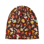 Cartoon Mushroom Pattern Print Beanie
