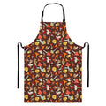 Cartoon Mushroom Pattern Print Bib Apron With Pocket