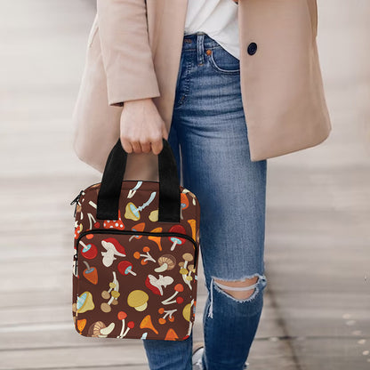 Cartoon Mushroom Pattern Print Bible Tote Bag