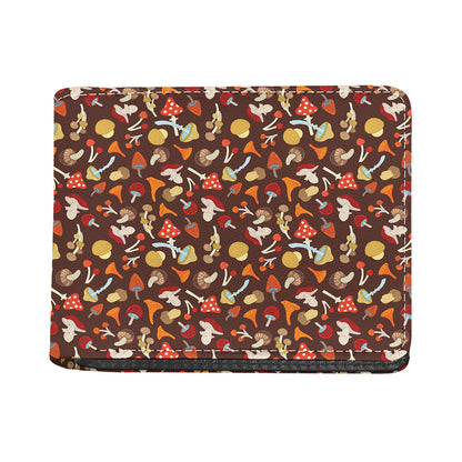 Cartoon Mushroom Pattern Print Bifold Wallet