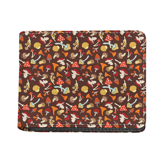 Cartoon Mushroom Pattern Print Bifold Wallet