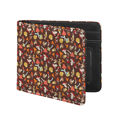 Cartoon Mushroom Pattern Print Bifold Wallet