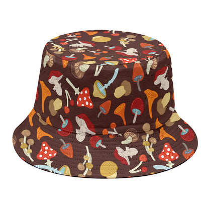 Cartoon Mushroom Pattern Print Bucket Hat