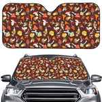 Cartoon Mushroom Pattern Print Car Windshield Sun Shade