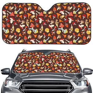 Cartoon Mushroom Pattern Print Car Windshield Sun Shade