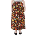 Cartoon Mushroom Pattern Print Chiffon Maxi Skirt