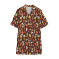 Cartoon Mushroom Pattern Print Cotton Hawaiian Shirt