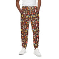 Cartoon Mushroom Pattern Print Cotton Sweatpants