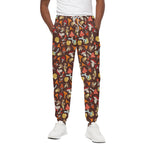 Cartoon Mushroom Pattern Print Cotton Pants