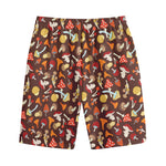 Cartoon Mushroom Pattern Print Cotton Shorts