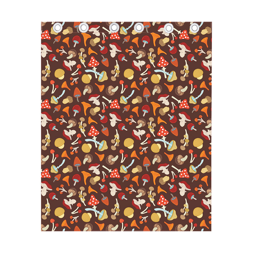 Cartoon Mushroom Pattern Print Curtain