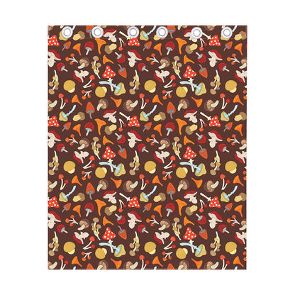 Cartoon Mushroom Pattern Print Curtain