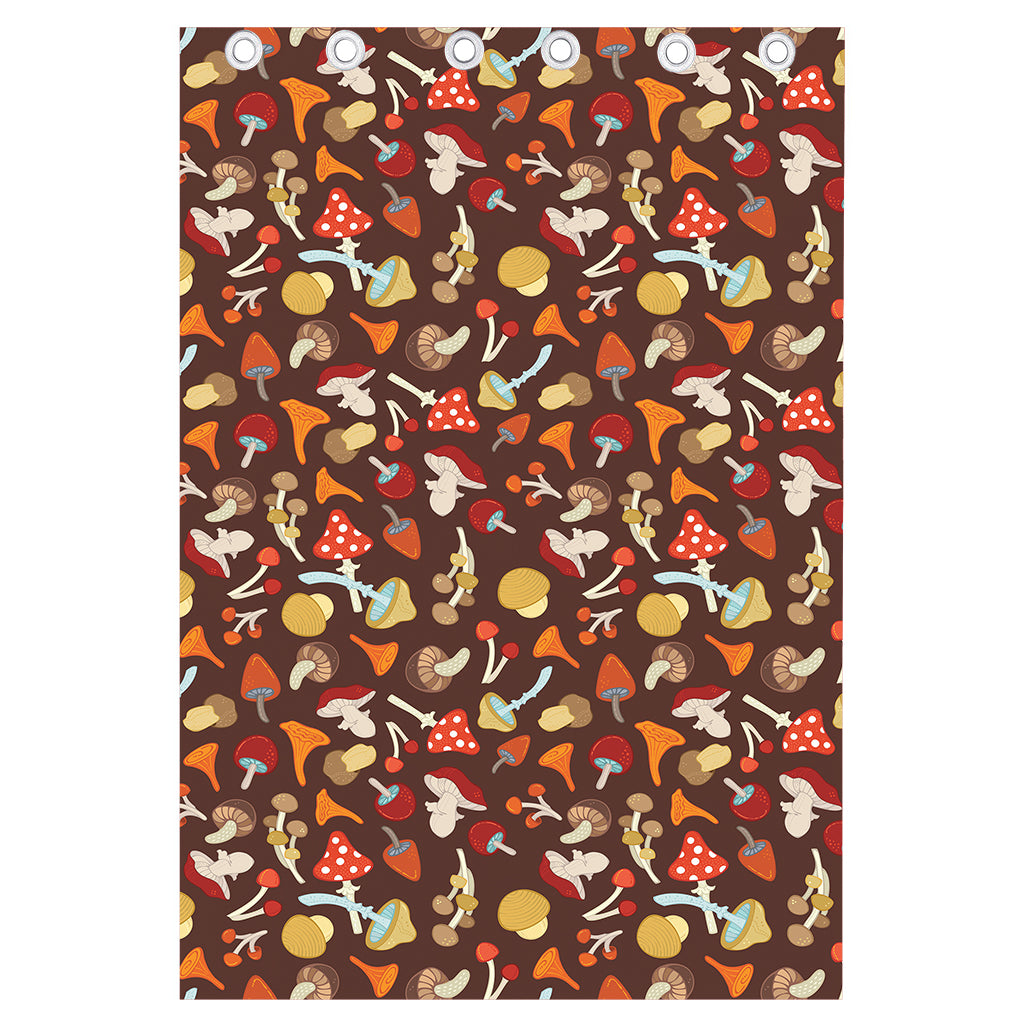Cartoon Mushroom Pattern Print Curtain