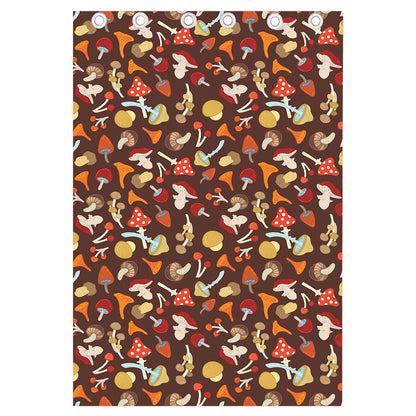 Cartoon Mushroom Pattern Print Curtain
