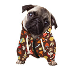 Cartoon Mushroom Pattern Print Dog Zip Up Hoodie